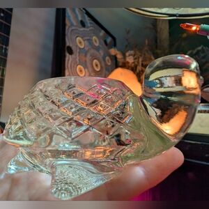 Clear Glass Turtle Figurine